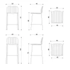 Sgabello Impilabile da Esterno in Metallo Made in Italy 2 Pezzi - Simply Viadurini