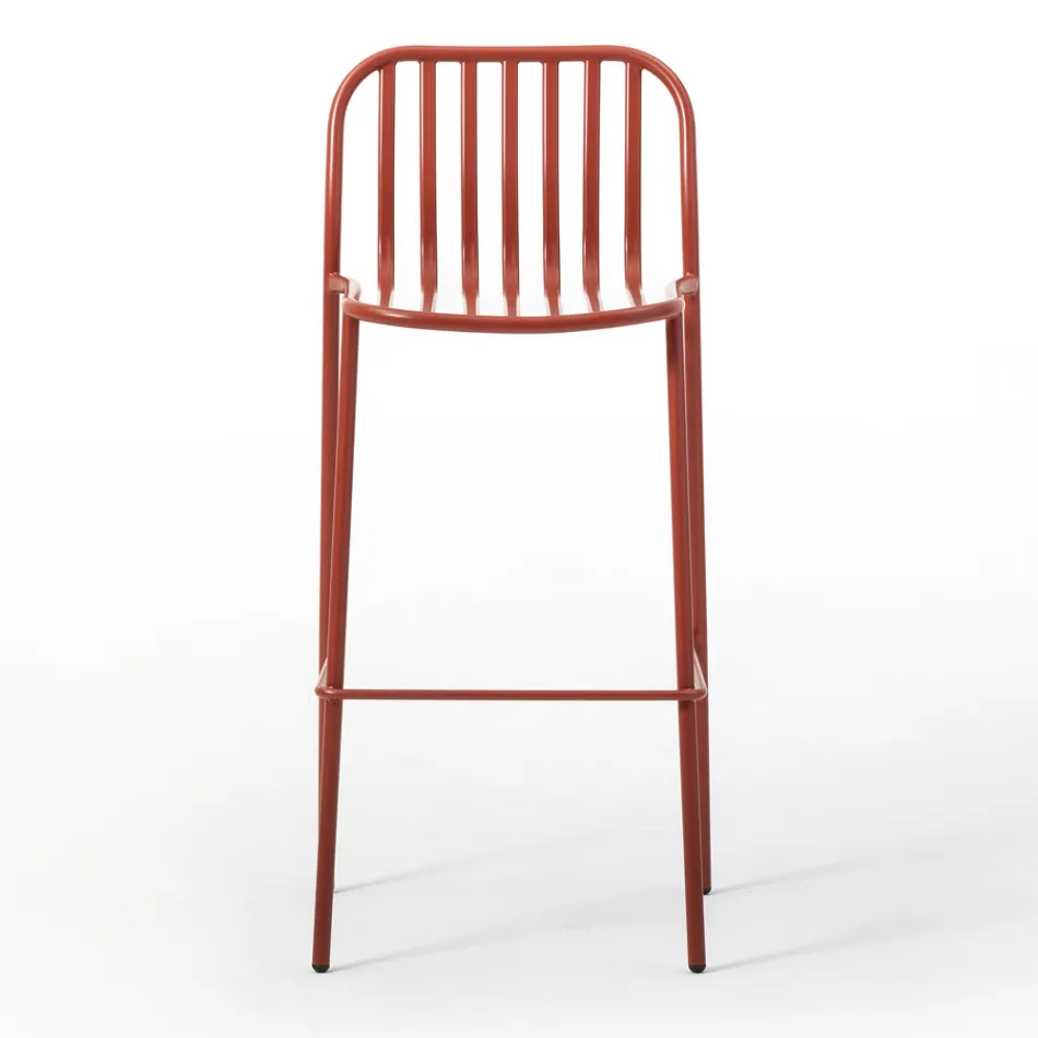 Sgabello Impilabile da Esterno in Metallo Made in Italy 2 Pezzi - Simply Viadurini