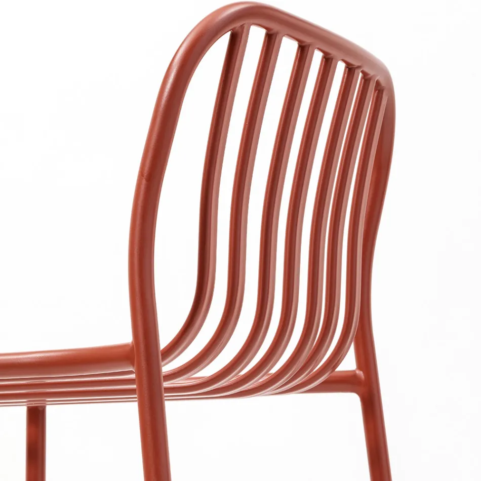 Sgabello Impilabile da Esterno in Metallo Made in Italy 2 Pezzi - Simply Viadurini