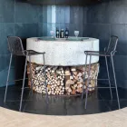 Sgabello Impilabile da Esterno in Metallo Made in Italy 2 Pezzi - Vikas Viadurini