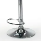 Sgabello in Ecopelle e Acciaio con Alzata a Gas Made in Italy - Lorenza Viadurini