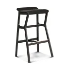 Sgabello in Faggio Massello con Seduta in Tessuto  Made in Italy - Ratisbona Viadurini