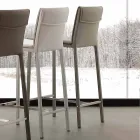 Sgabello in metallo e acciaio e ecopelle moderno fatto in Italia Prato Viadurini