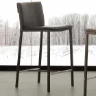 Sgabello in metallo e acciaio e ecopelle moderno fatto in Italia Prato Viadurini