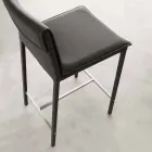 Sgabello in metallo e acciaio e ecopelle moderno fatto in Italia Prato Viadurini