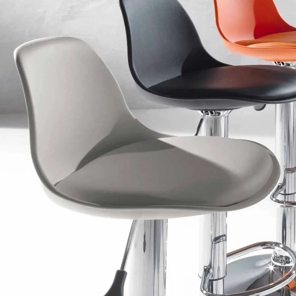 Sgabello in Polipropilene, Design Moderno e Alzabile - Rosa Viadurini