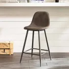 Sgabello in similpelle e metallo design moderno Gino Viadurini