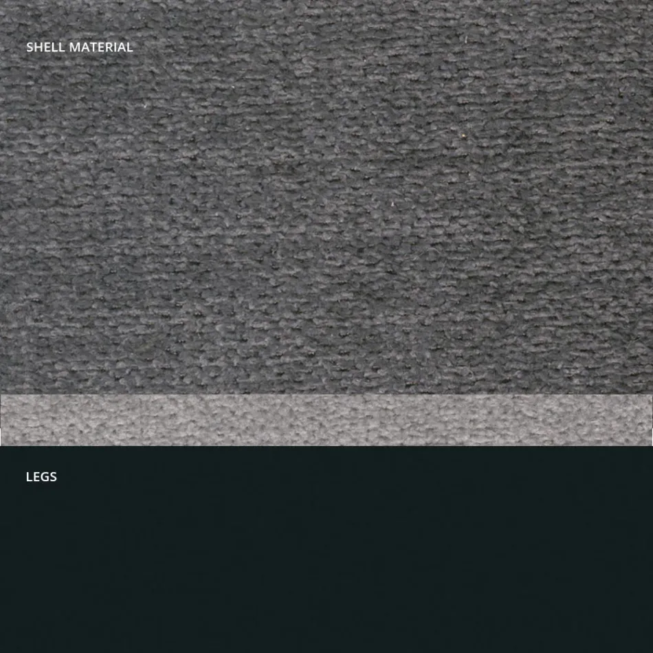 Sgabello in Tessuto e Metallo Antracite Design Made in Italy- Marianet Viadurini