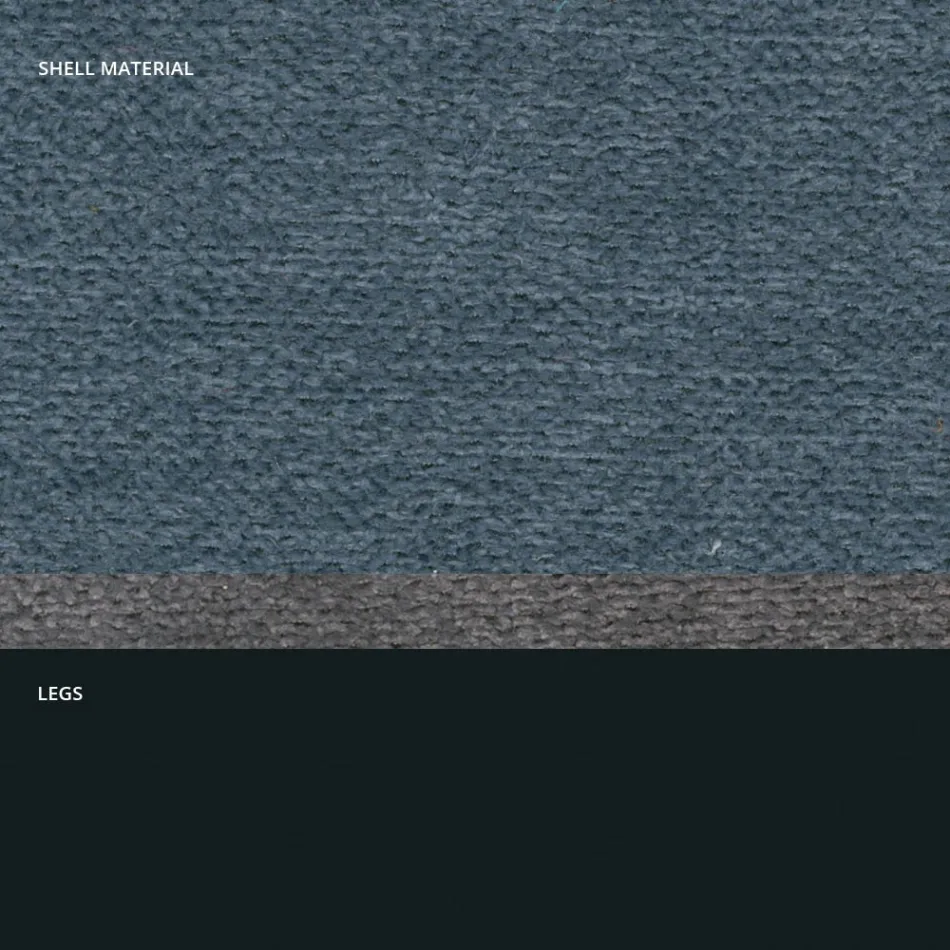 Sgabello in Tessuto e Metallo Antracite Design Made in Italy- Marianet Viadurini