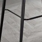 Sgabello in Tessuto Fibrato Effetto Pelle e in Metallo Made in Italy - Gohan Viadurini