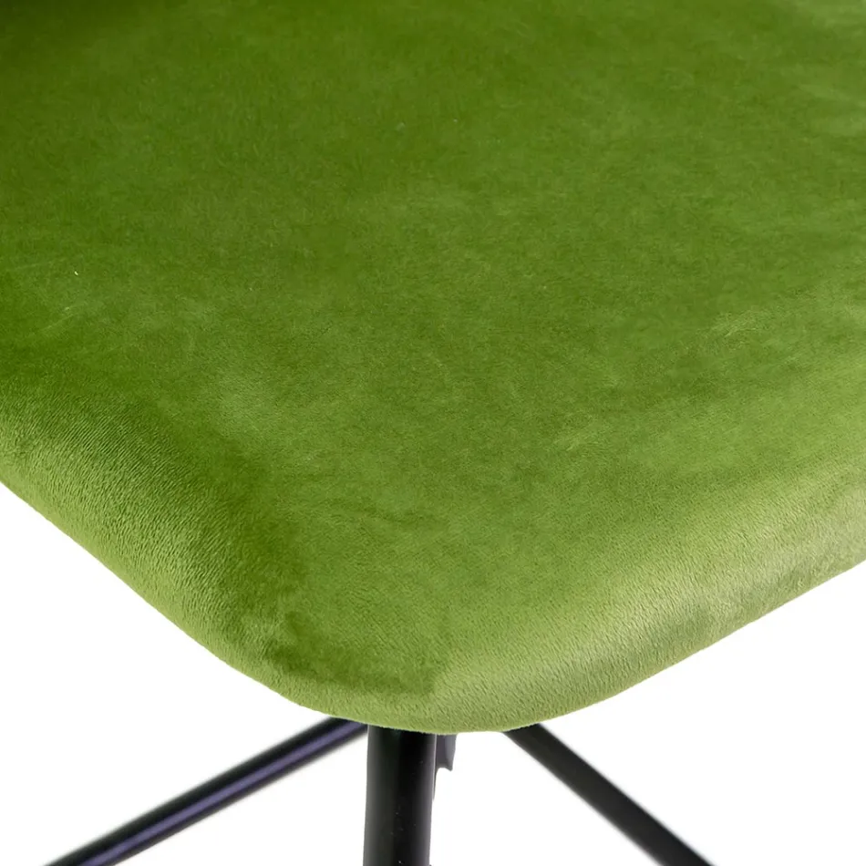 Sgabello in Velluto e Struttura in Metallo di Diverse Finiture - Penna Viadurini