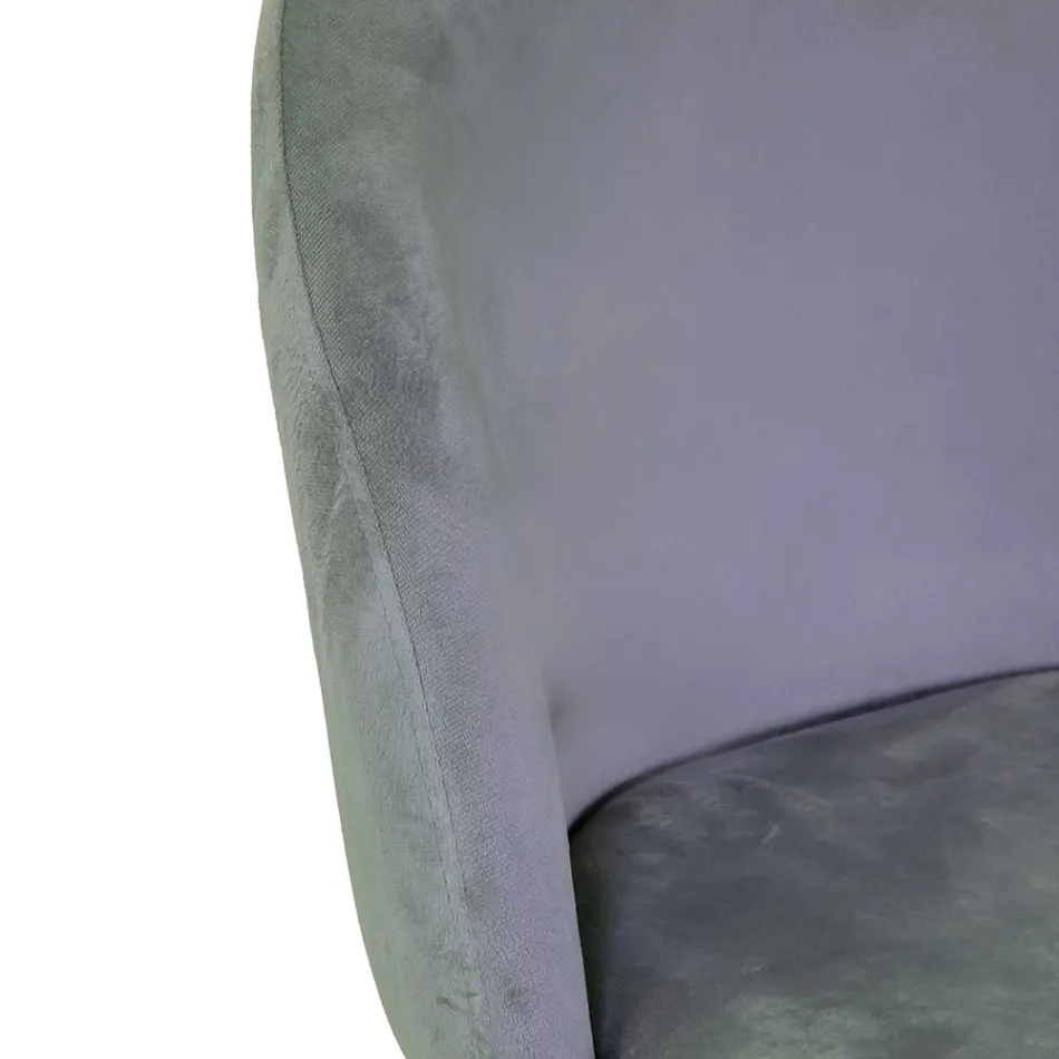 Sgabello in Velluto e Struttura in Metallo di Diverse Finiture - Penna Viadurini