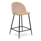 Sgabello in Velluto e Struttura in Metallo di Diverse Finiture - Penna Viadurini