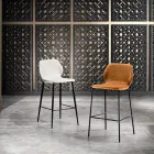 Sgabello Moderno da Cucina in Velluto Trapuntato Colorato di Design - Scarat Viadurini