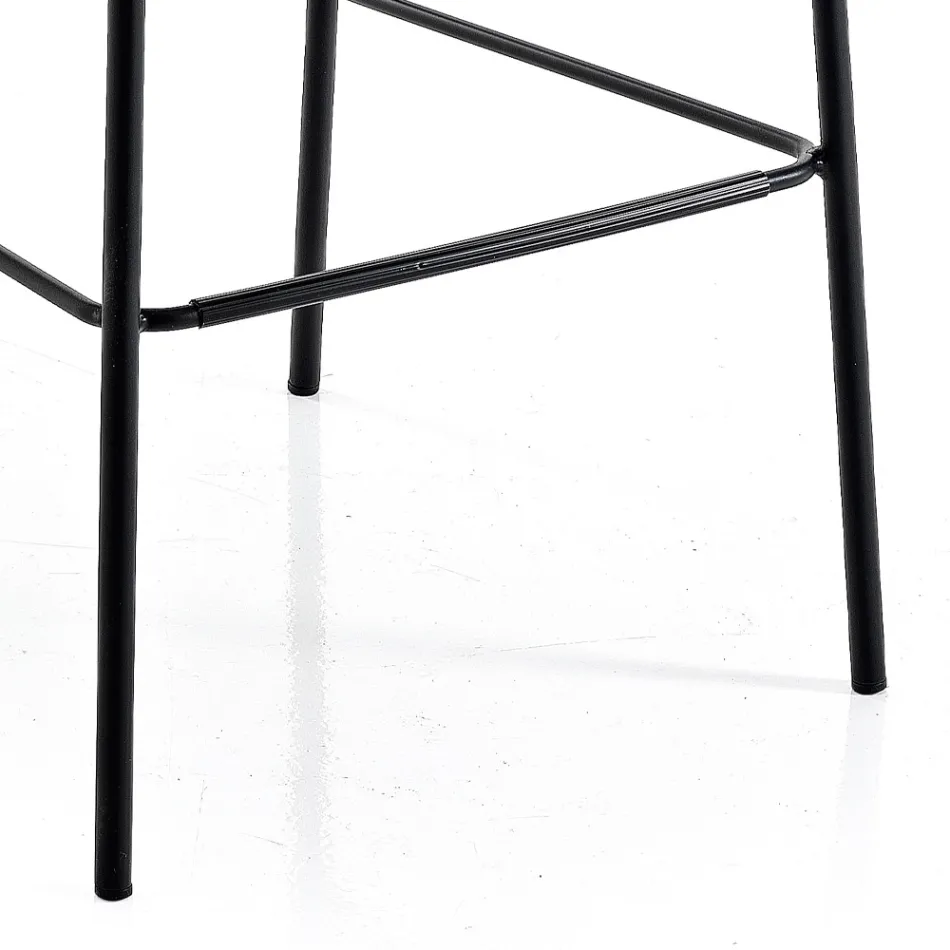 Sgabello Moderno da Cucina in Velluto Trapuntato Colorato di Design - Scarat Viadurini