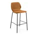 Sgabello Moderno da Cucina in Velluto Trapuntato Colorato di Design - Scarat Viadurini