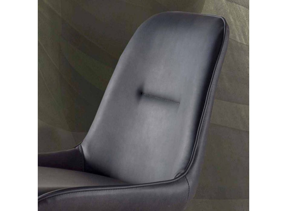 Sgabello Moderno H 80 cm, Seduta in Ecopelle Nabuk - Ines Viadurini