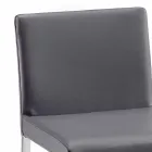 Sgabello moderno in ecopelle H 94 cm Alwyn,fatto interamente in Italia Viadurini