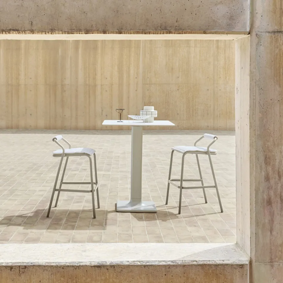 Sgabello per Esterno con Cuscini Inclusi Made in Italy - Noss by Varaschin Viadurini