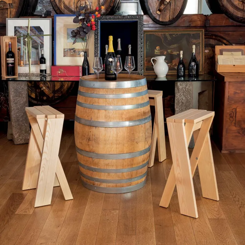 Sgabello Pieghevole e Impilabile in Frassino Massello - Write Viadurini