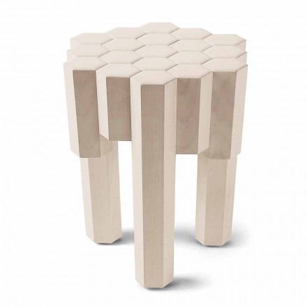 Sgabello/tavolino in legno massello di design, L38xP38 cm, Begga Viadurini