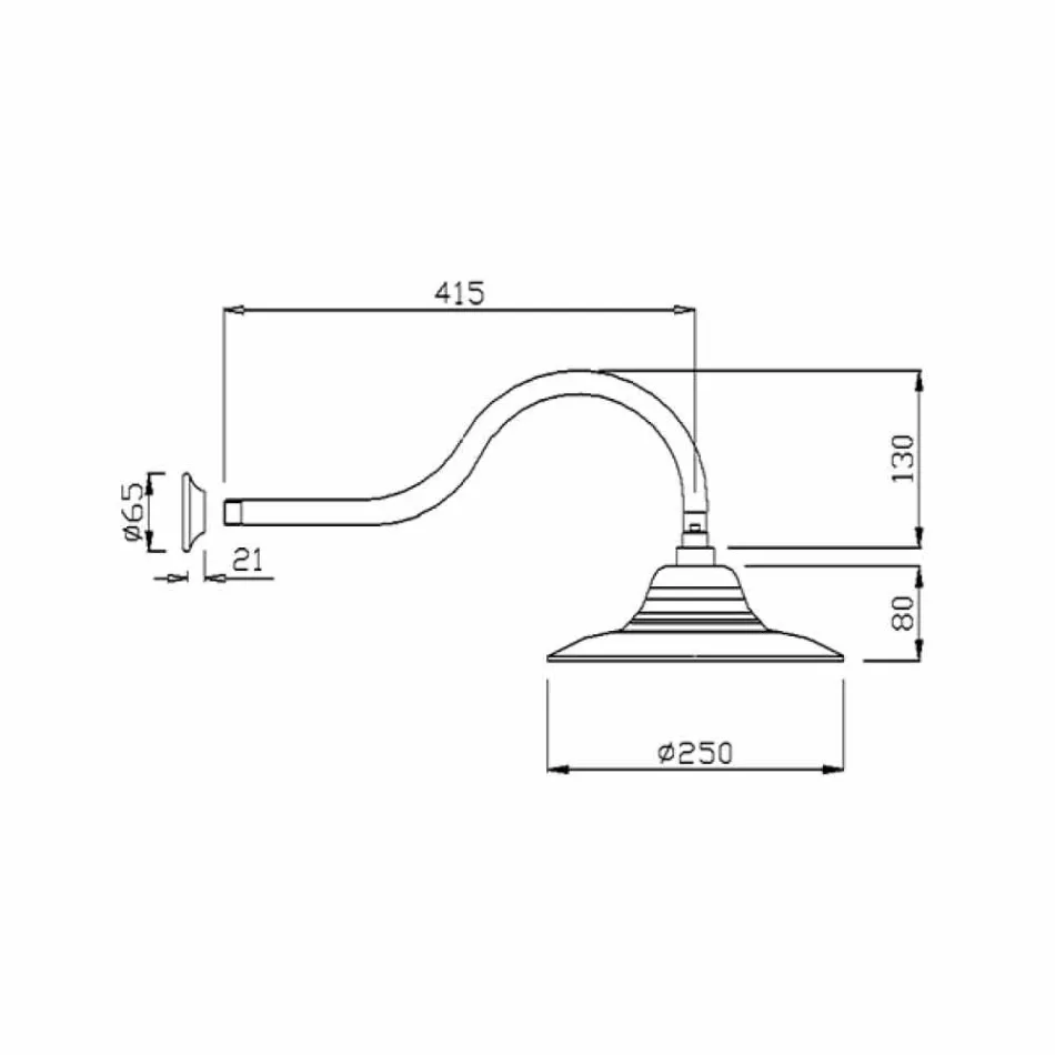Soffione Classico in Acciaio con Braccio Doccia in Ottone Made in Italy - Jeko Viadurini