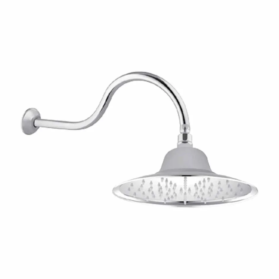 Soffione Classico in Acciaio con Braccio Doccia in Ottone Made in Italy - Jeko Viadurini