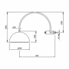 Soffione Doccia a Campana in Acciaio con Braccio ad Arco Made in Italy - Auro Viadurini