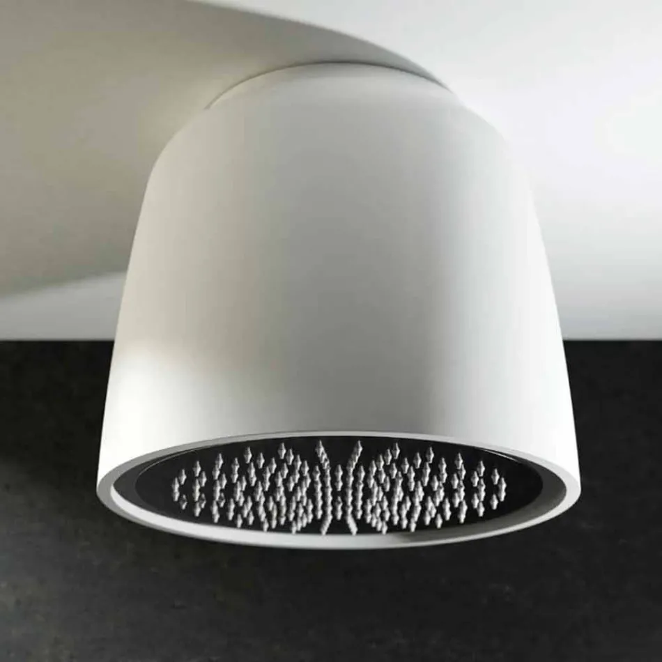 Soffione doccia a soffitto tondo di design in Luxolid made Italy, Ruda Viadurini