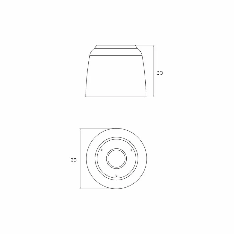 Soffione doccia a soffitto tondo di design in Luxolid made Italy, Ruda Viadurini