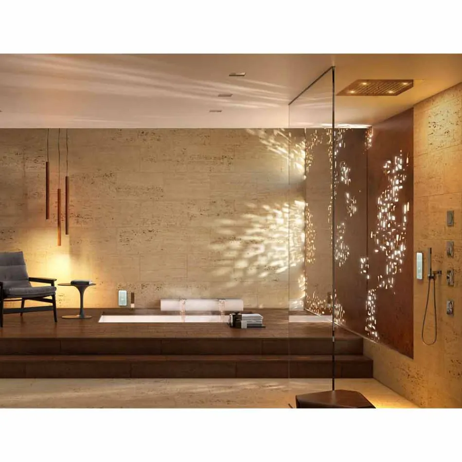 Soffione doccia con cromoterapia a due getti design moderno Dream Viadurini