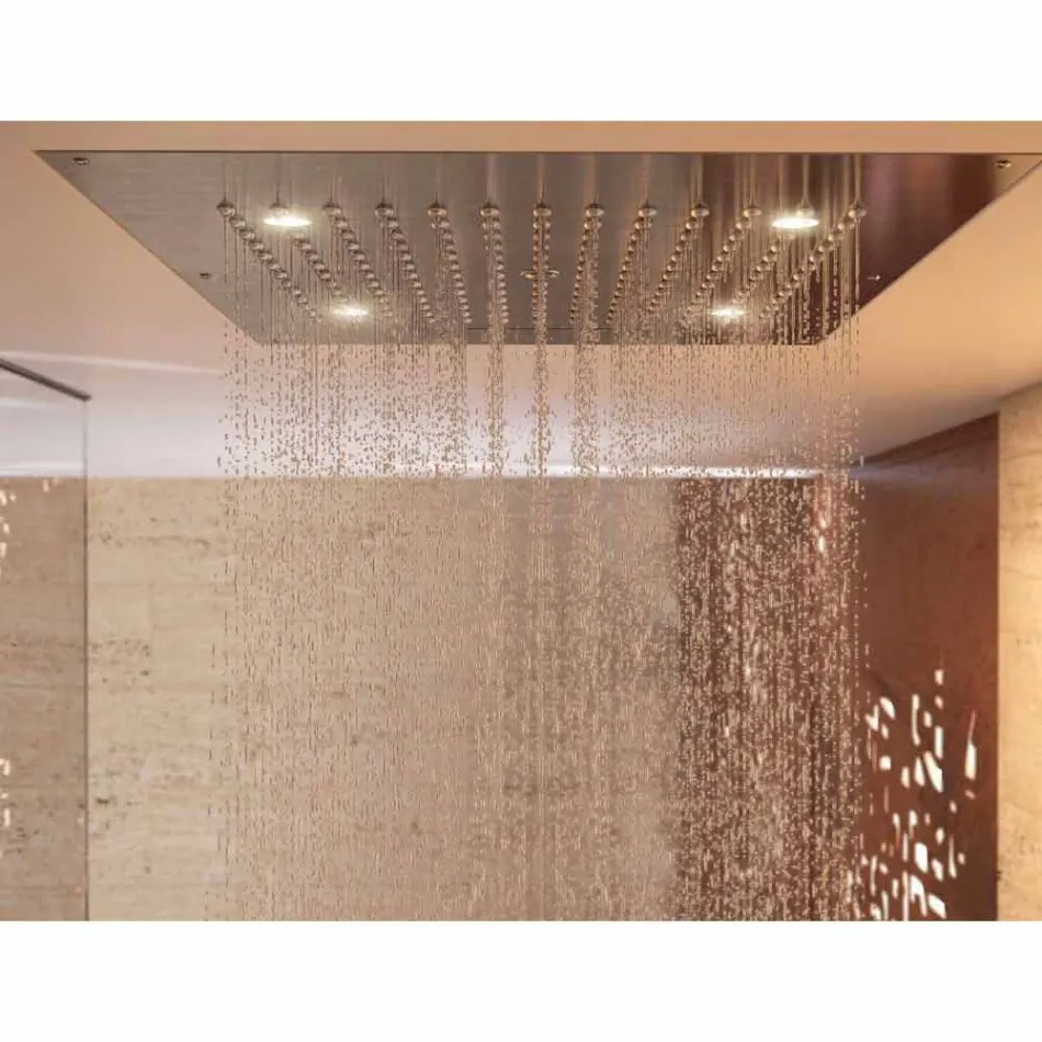 Soffione doccia con cromoterapia a due getti design moderno Dream Viadurini