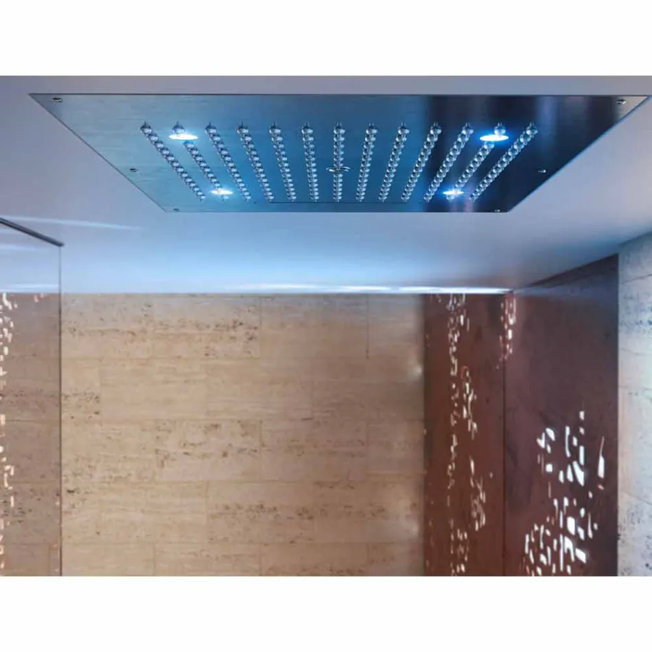 Soffione doccia con cromoterapia a due getti design moderno Dream Viadurini