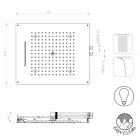 Soffione doccia con cromoterapia a due getti design moderno Dream Viadurini