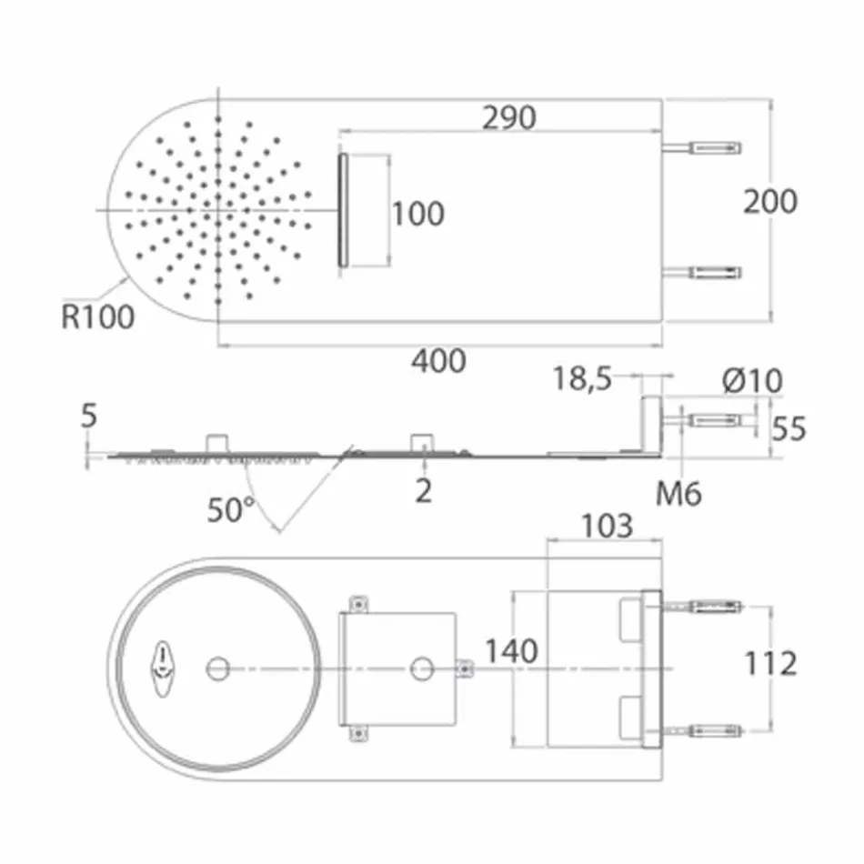 Soffione Doccia da Parete in Acciaio Ultraslim Moderno Made in Italy - Cassio Viadurini