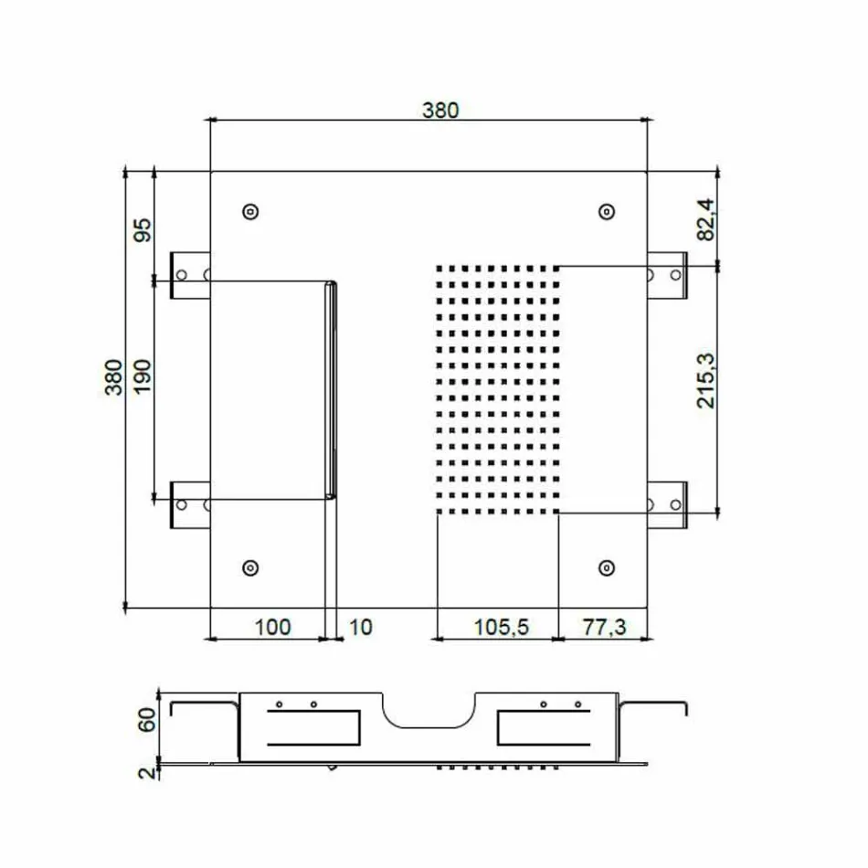 Soffione Doccia da Soffitto in Acciaio con Doppio Getto Made in Italy - Quinto Viadurini