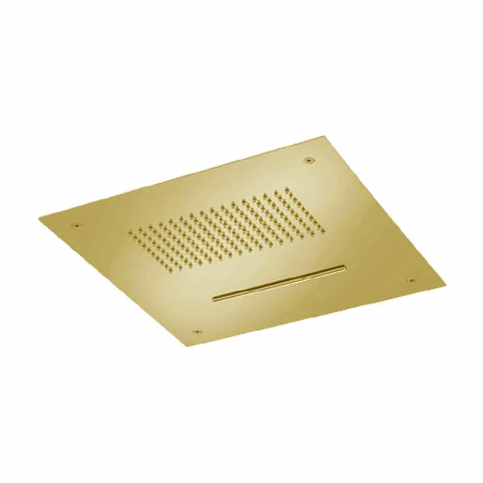 Soffione Doccia da Soffitto in Acciaio con Doppio Getto Made in Italy - Quinto Viadurini