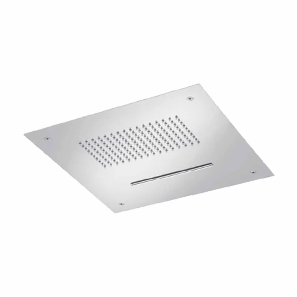 Soffione Doccia da Soffitto in Acciaio con Doppio Getto Made in Italy - Quinto Viadurini