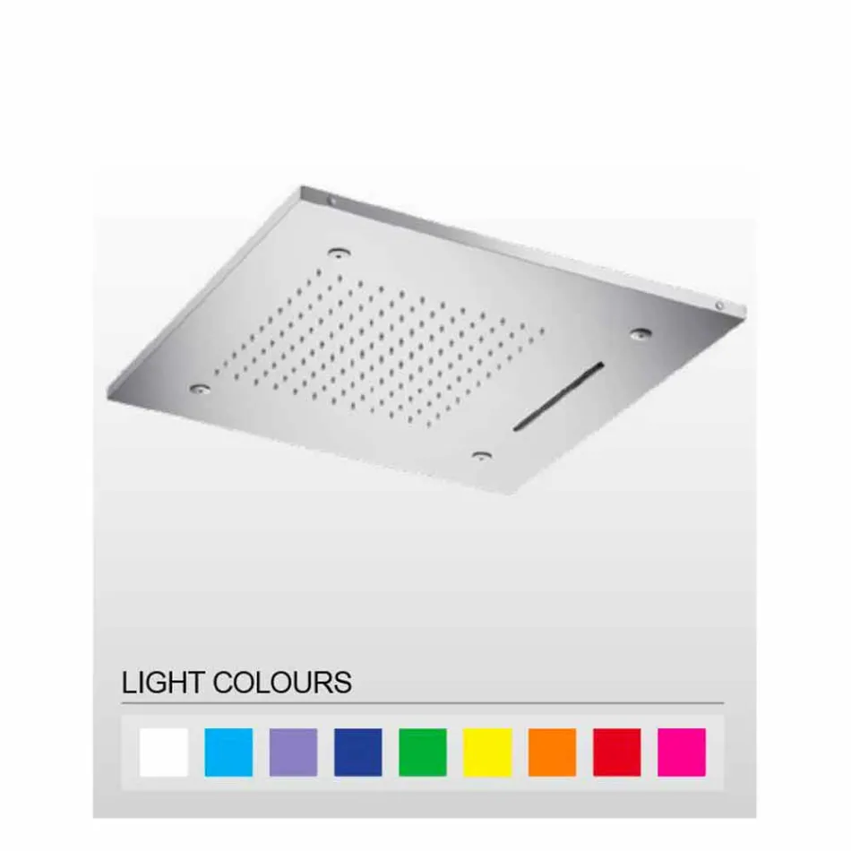 Soffione Doccia in Acciaio Inox con Cromoterapia Made in Italy - Solver Viadurini