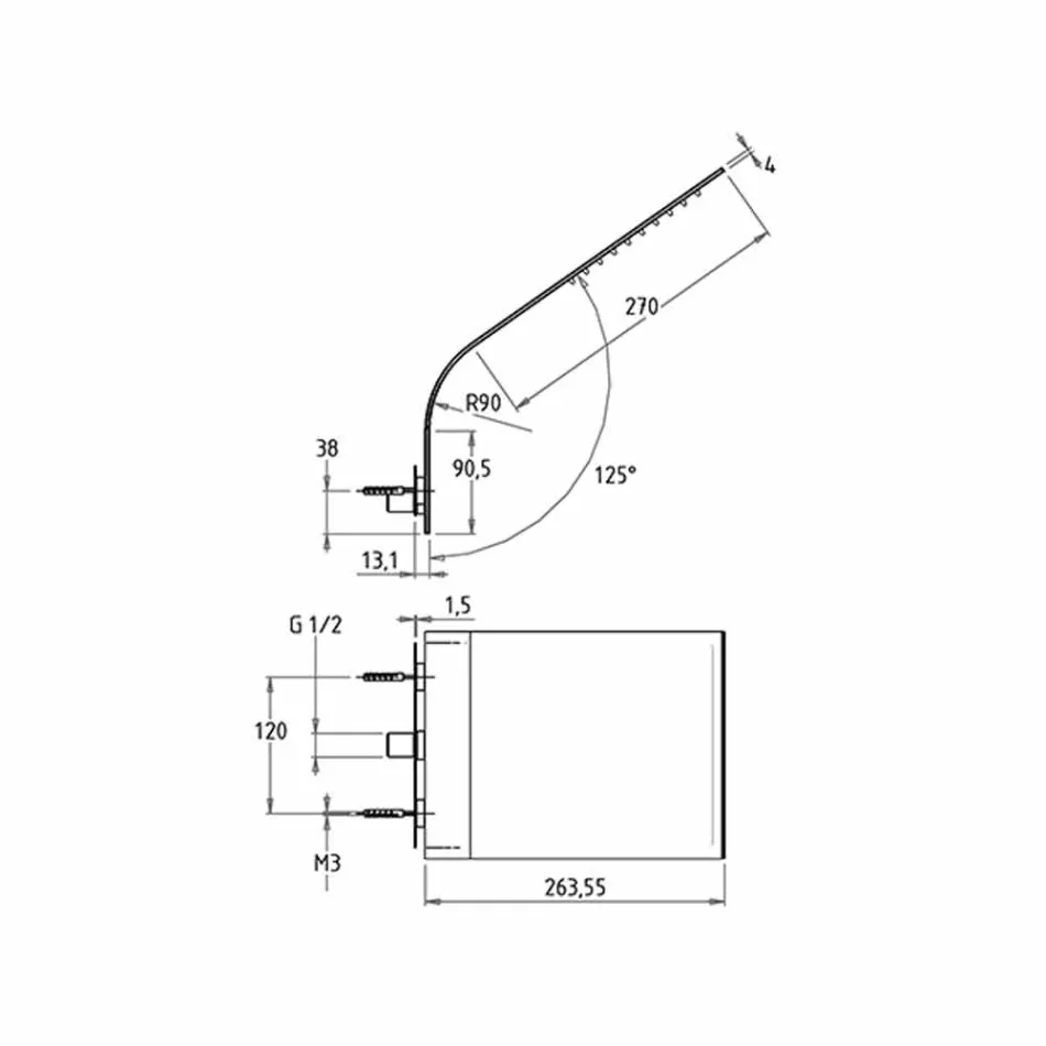 Soffione Doccia in Acciaio Slim con Getto a Pioggia Made in Italy - Vispo Viadurini
