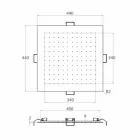 Soffione Doccia Quadrato da Soffitto in Acciaio Made in Italy - Amido Viadurini