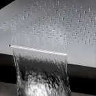 Soffione Doccia Quadrato in Acciaio Inox con Doppio Getto Made in Italy - Nello Viadurini