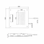 Soffione Doccia Quadrato in Acciaio Inox con Doppio Getto Made in Italy - Nello Viadurini
