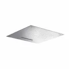 Soffione Doccia Quadrato in Acciaio Inox con Doppio Getto Made in Italy - Nello Viadurini