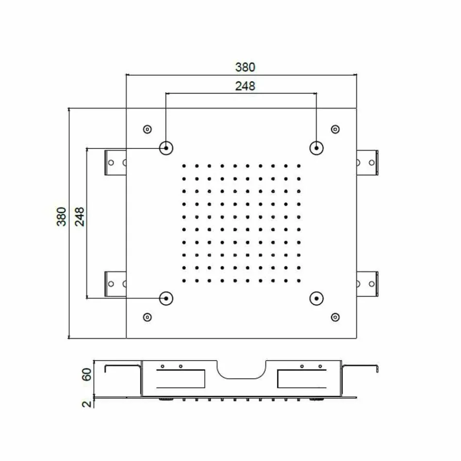 Soffione Doccia Quadrato in Acciaio Inox con Nebulizzatori Made in Italy - Selmo Viadurini