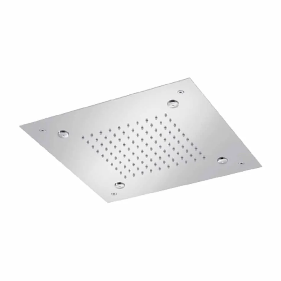 Soffione Doccia Quadrato in Acciaio Inox con Nebulizzatori Made in Italy - Selmo Viadurini