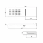 Soffione Doccia Rettangolare da Parete in Acciaio Inox Made in Italy - Roso Viadurini