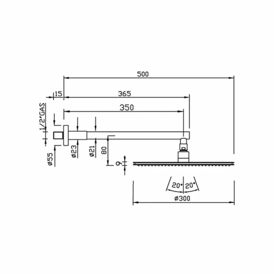 Soffione Doccia Rotondo in Acciaio Inox e Ottone Made in Italy - Aurelio Viadurini