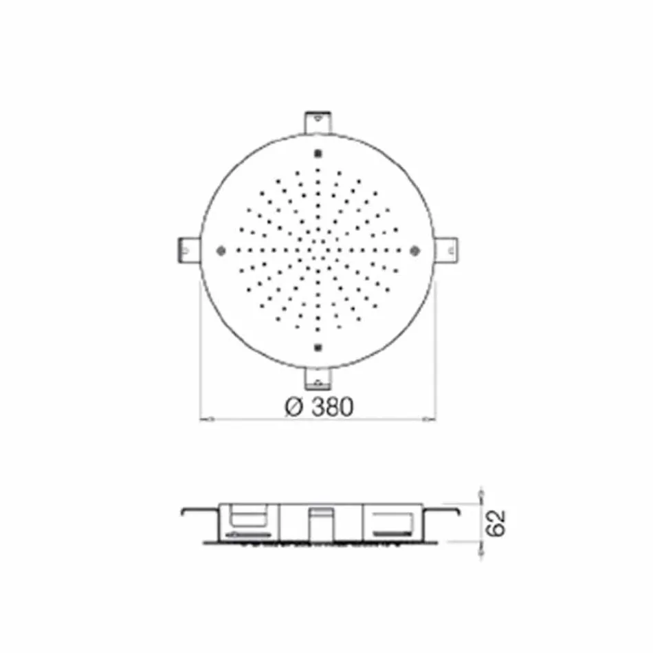 Soffione Doccia Rotondo Monogetto in Acciaio Inox Made in Italy - Zolfo  Viadurini