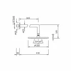Soffione Quadrato in Acciaio con Braccio Doccia in Ottone Made in Italy - Sespo Viadurini